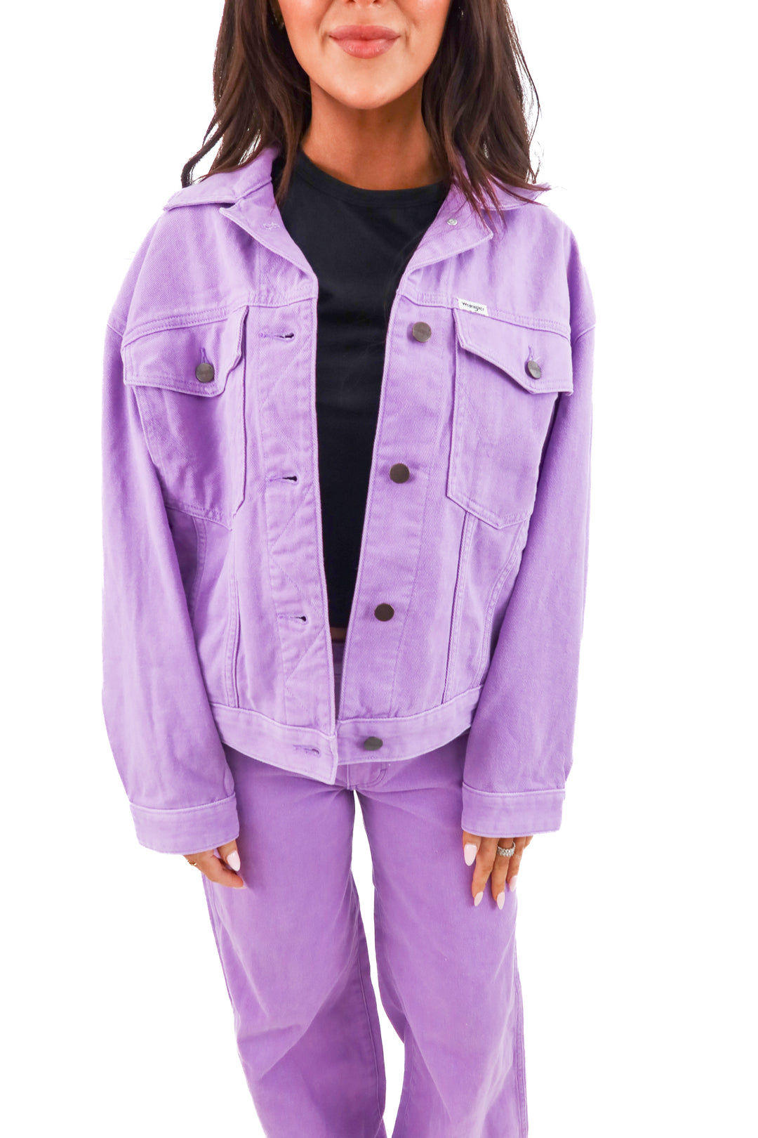 wrangler purple denim jacket nwt (xs; retail $109)