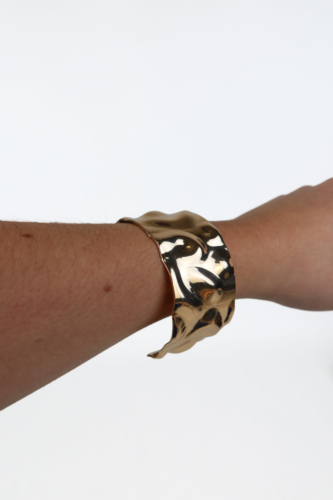 Gold Textured Wide Cuff Bracelet (retail $60