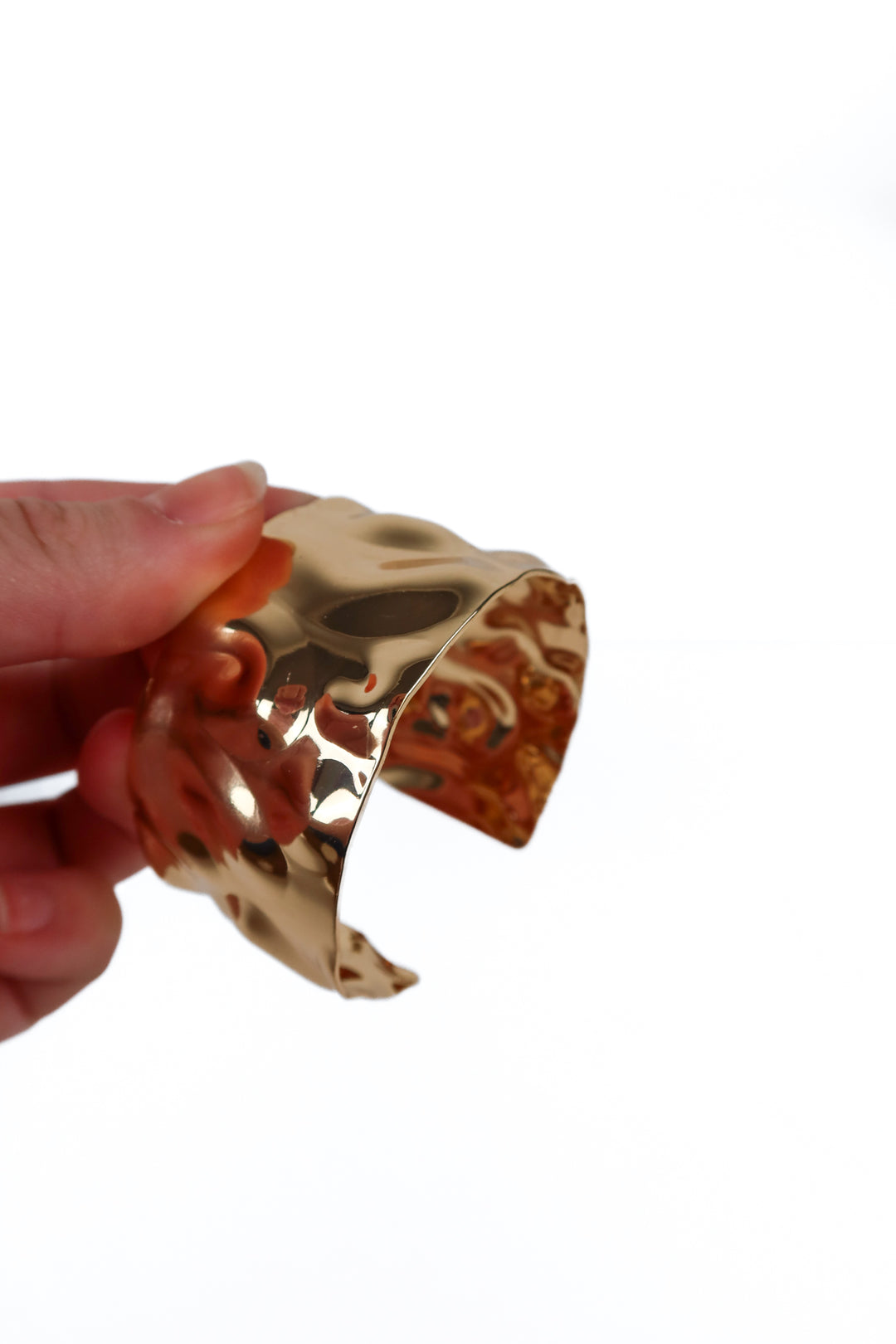 Gold Textured Wide Cuff Bracelet (retail $60