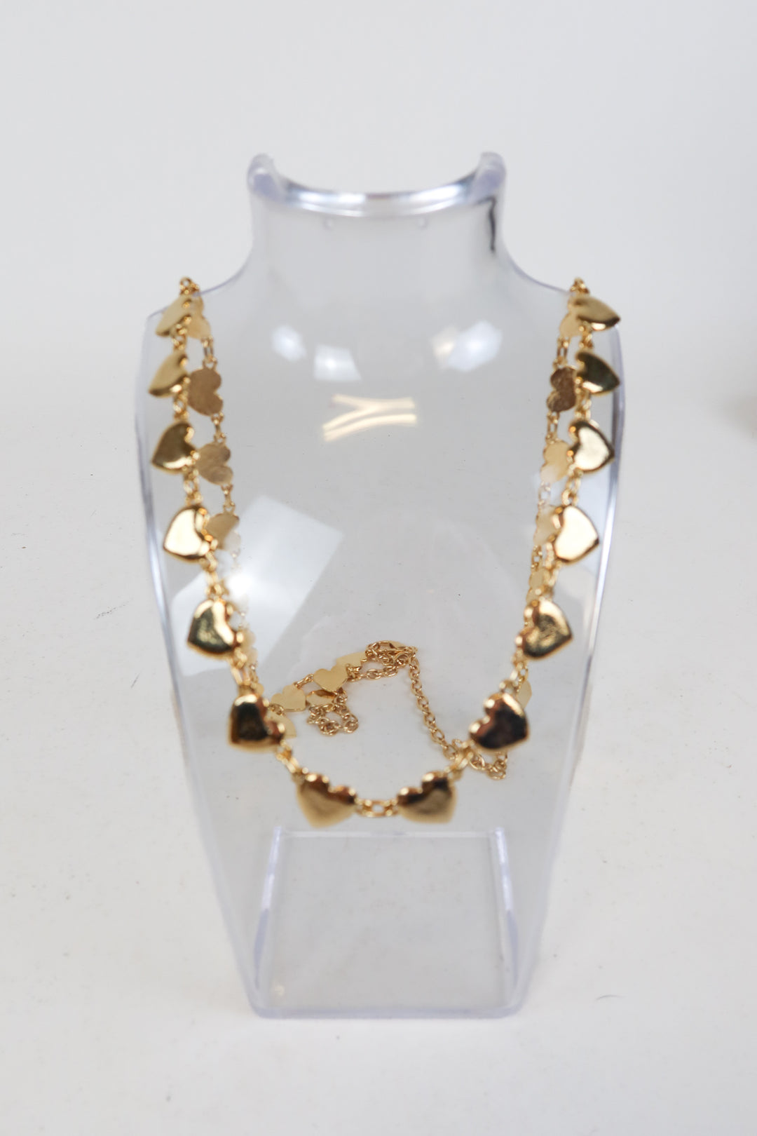 Long Gold Heart Chain Necklace