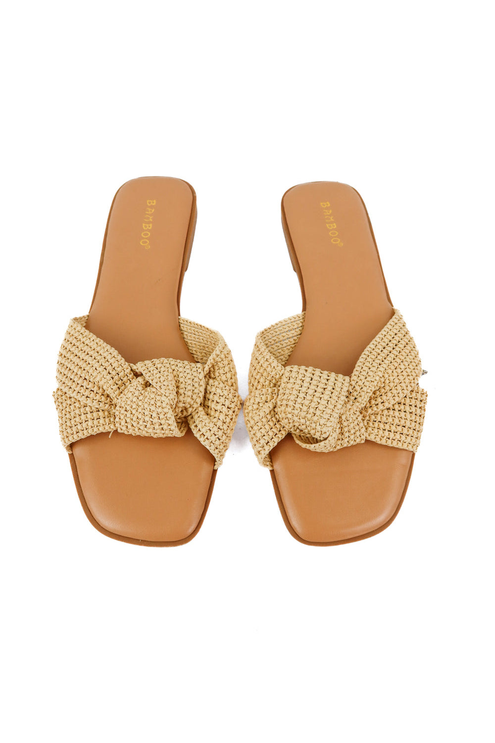 bamboo neutral raffia knot sandals (8.5)