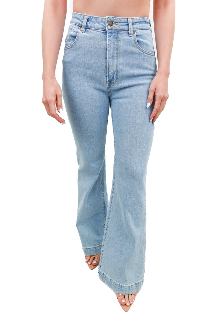 rollas light wash flare jeans (26; retail $159)