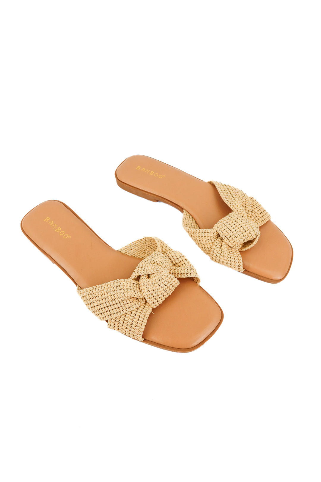 bamboo neutral raffia knot sandals (8.5)
