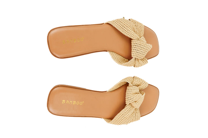 bamboo neutral raffia knot sandals (8.5)
