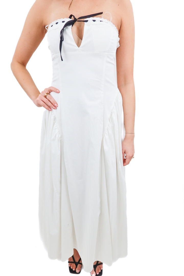 the vintage shop white strapless maxi dress (s; retail $110)