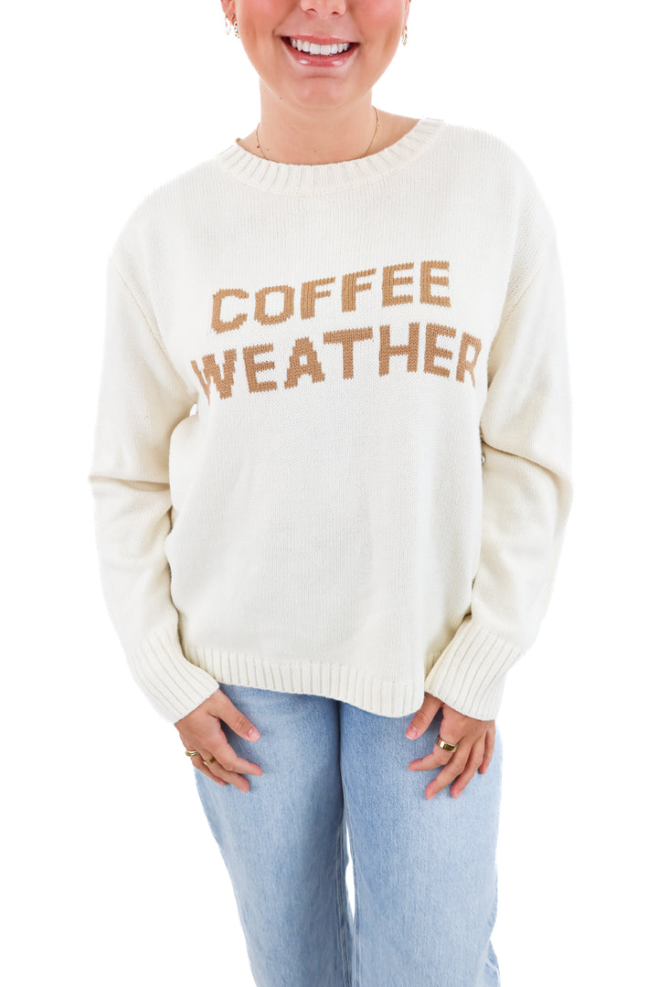 panche apparel coffee weather sweater (xl retail; $68)