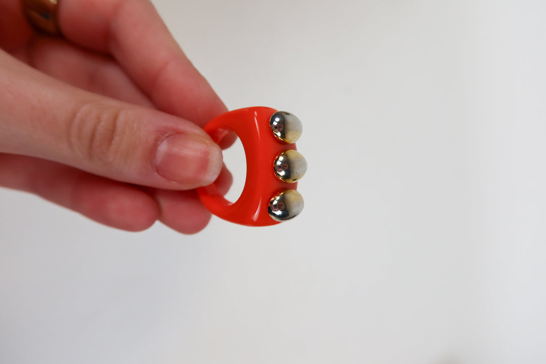 LA MANSO Orange Knuckle Duster Ring (retail $82)