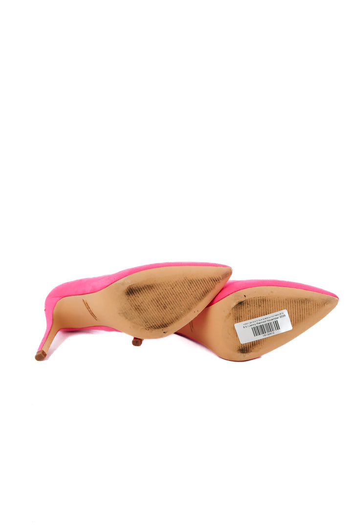 dream pairs pink faux suede pump heels (8.5)
