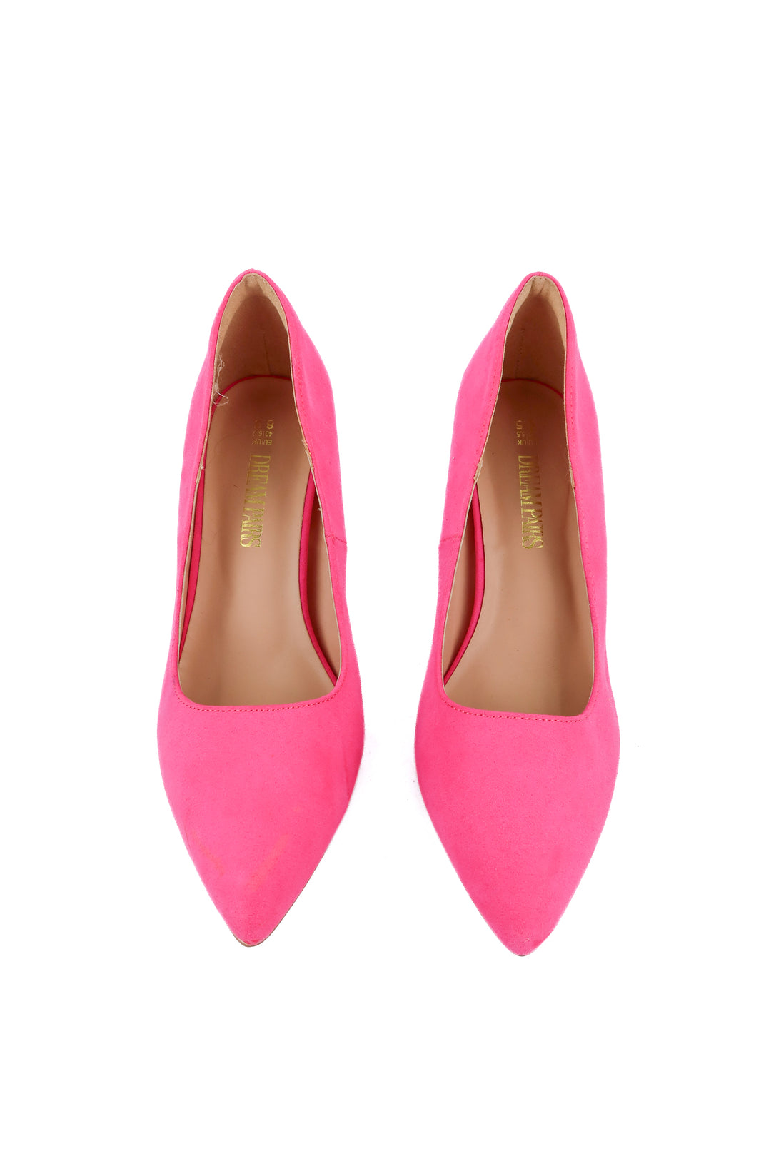 dream pairs pink faux suede pump heels (8.5)