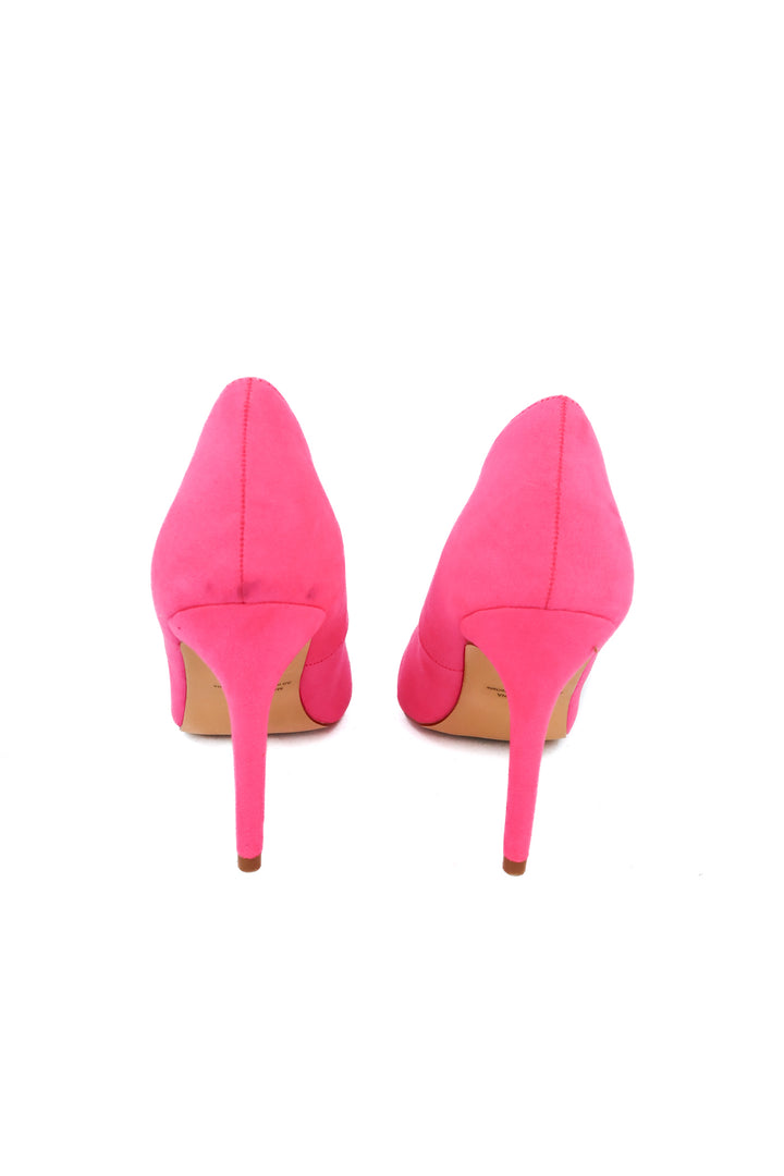 dream pairs pink faux suede pump heels (8.5)