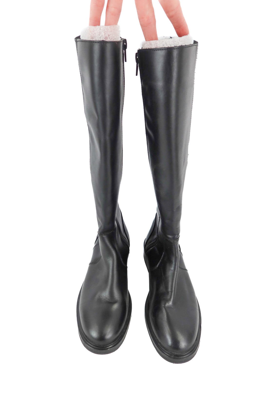 anthropologie black knee high riding boots (39)