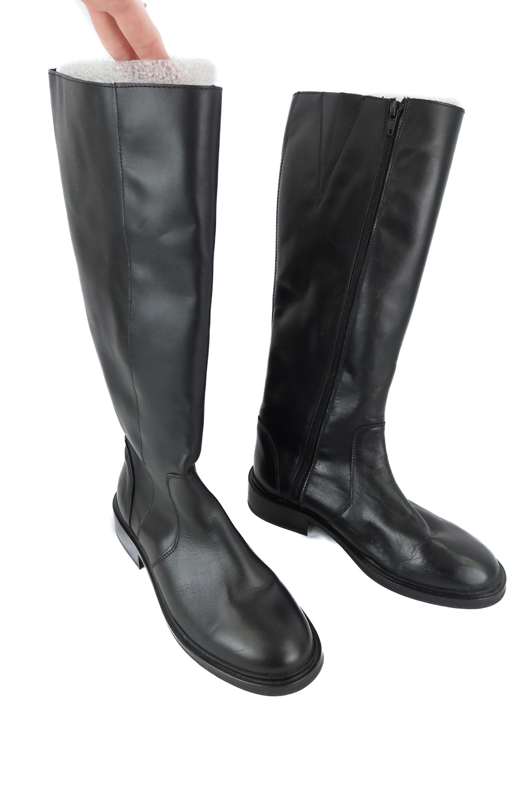 anthropologie black knee high riding boots (39)