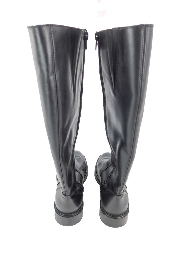 anthropologie black knee high riding boots (39)