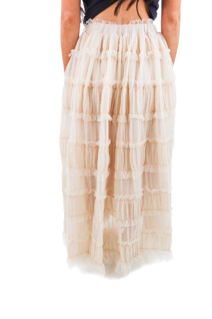 anthropologie tulle maxi skirt nwt (xs; retail $168)