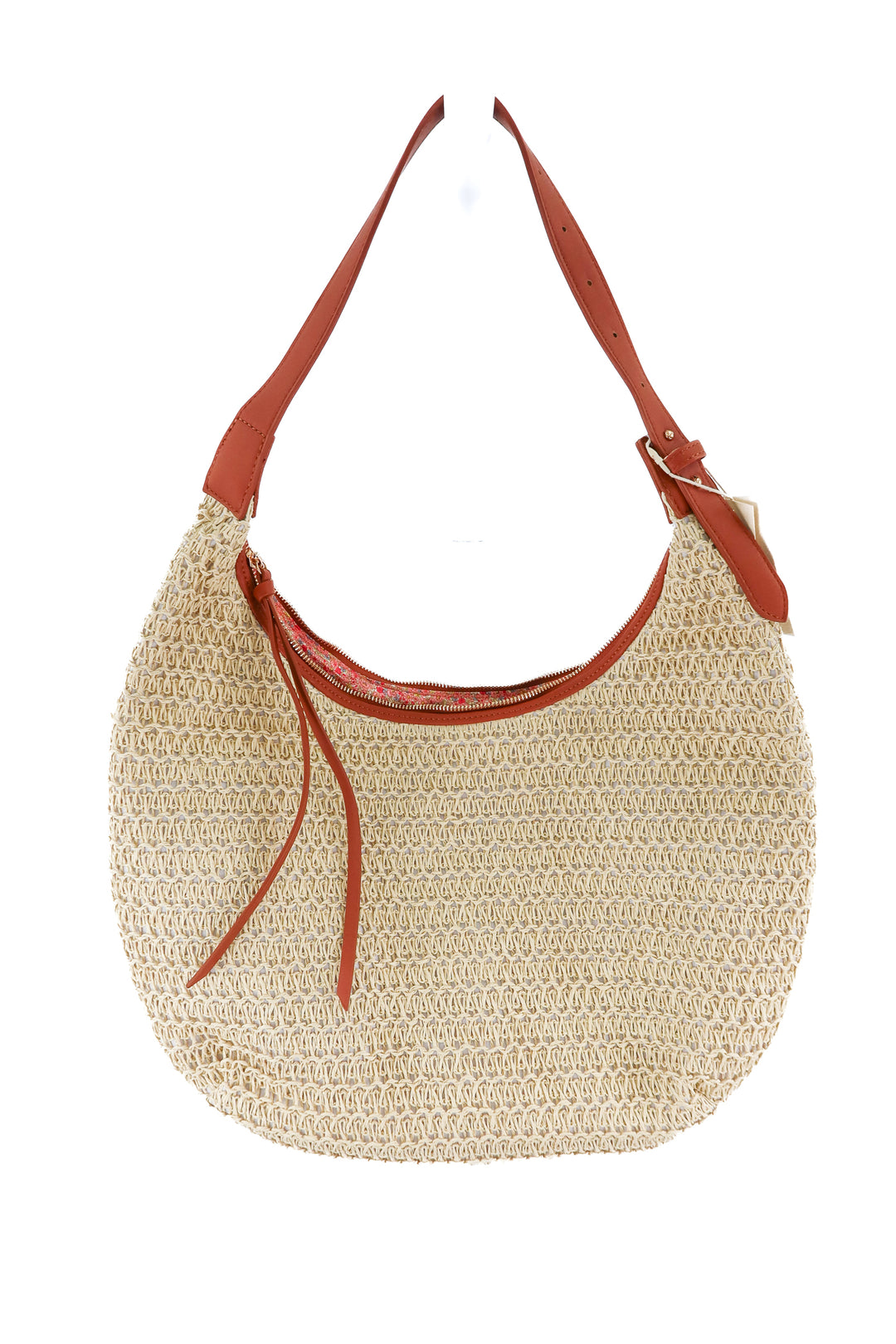 kayla & ava neutral rattan weave tote bag
