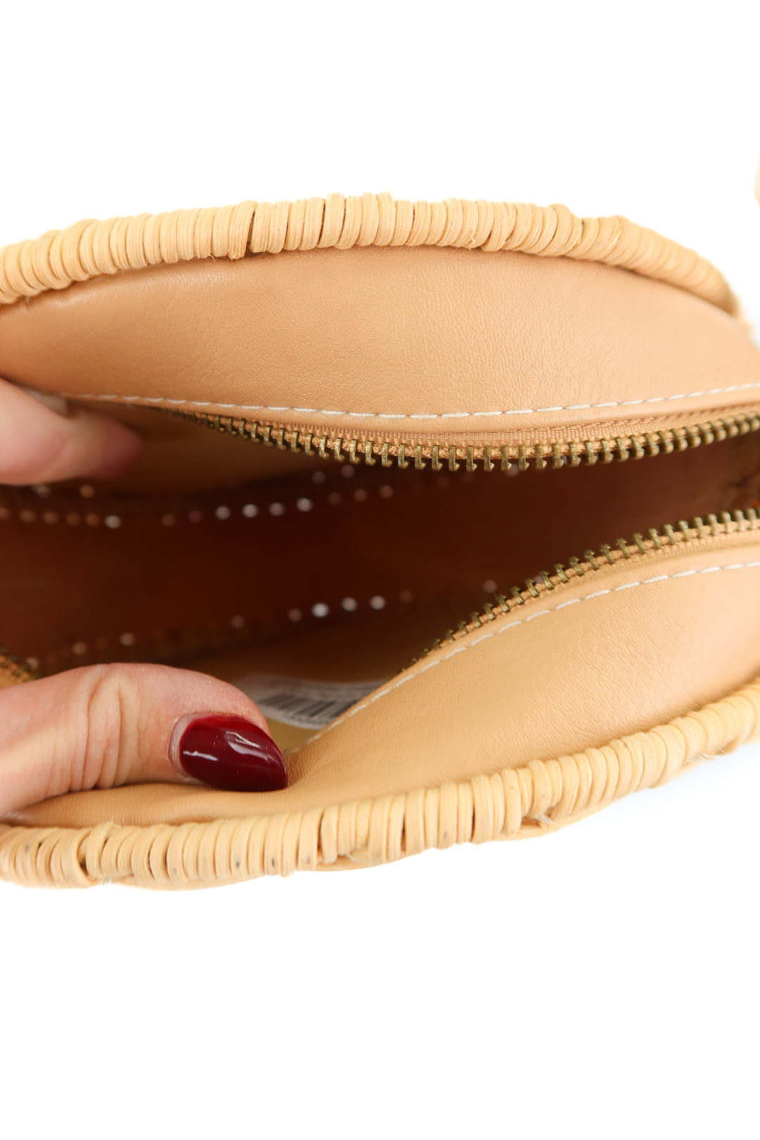 circle wicker crossbody purse