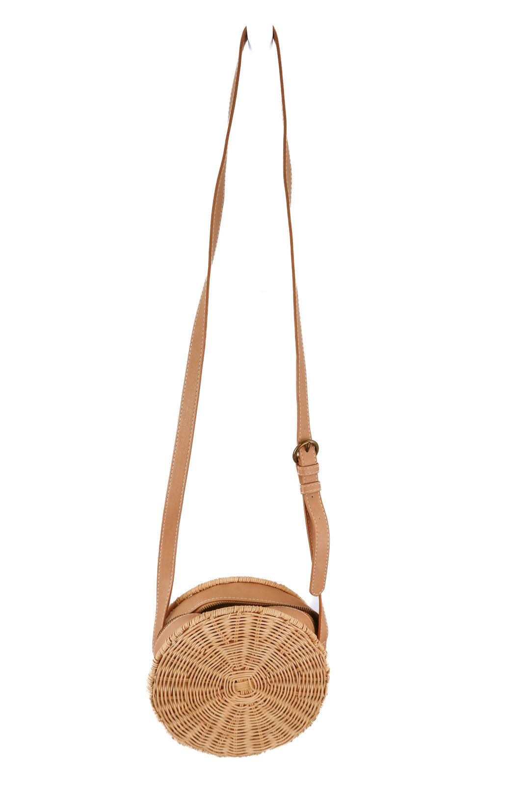 circle wicker crossbody purse