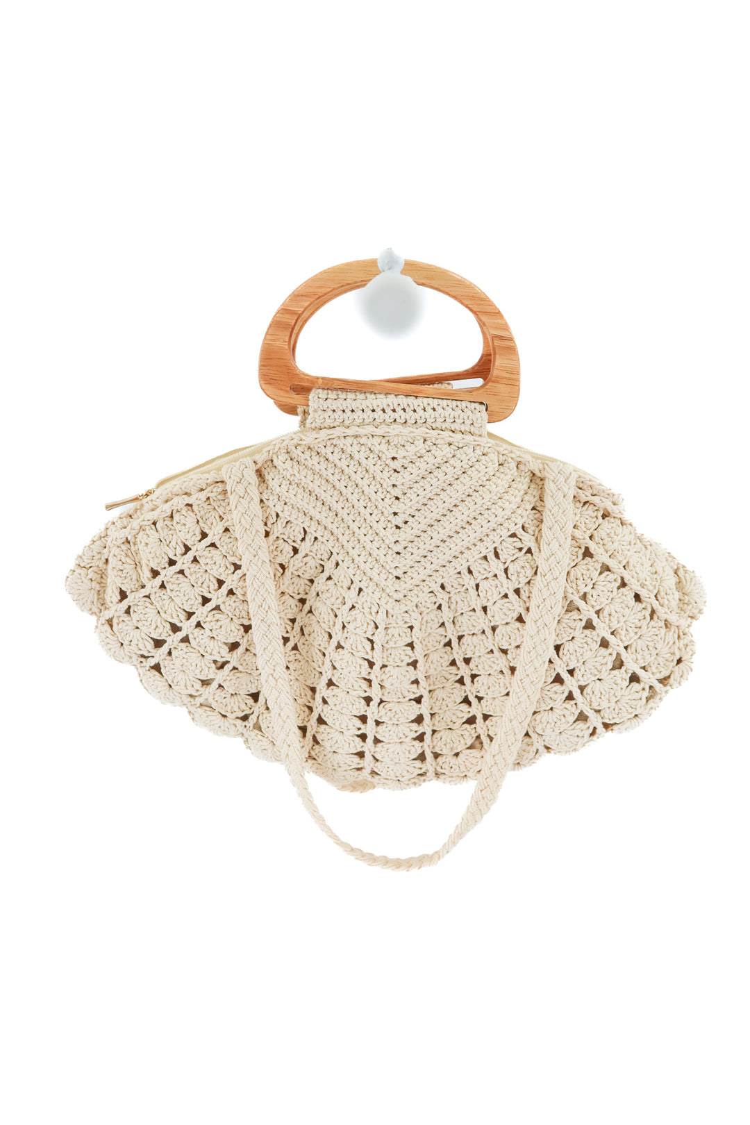 crochet/wooden handle bag