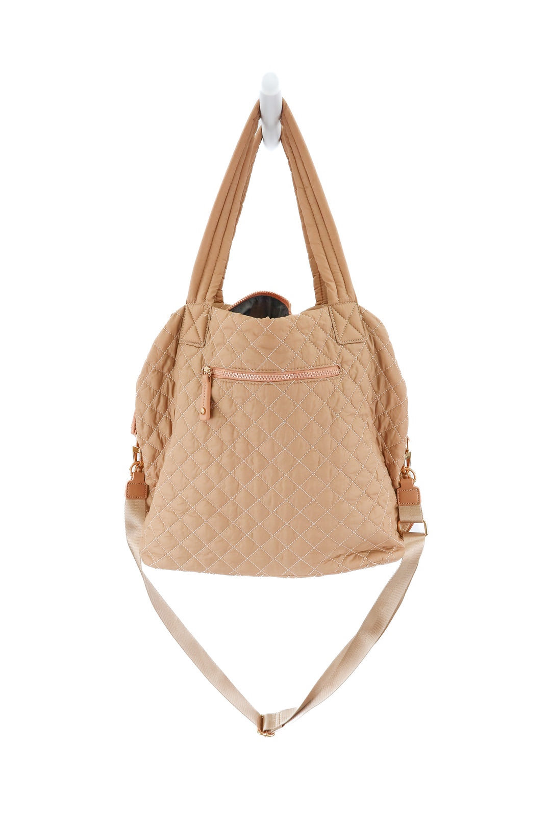 brown quilted large travel bag