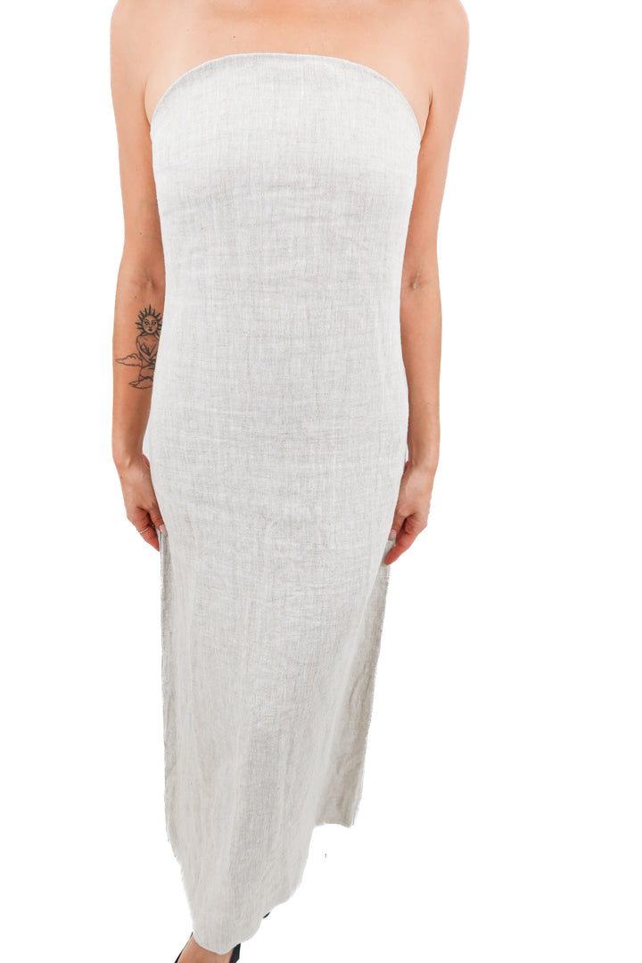 alohas linen strapless maxi dress (s; retail $150)