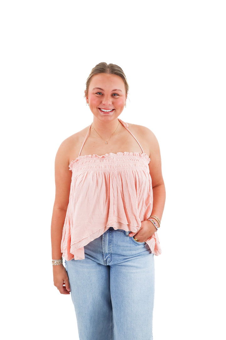 light pink halter top (l retail; $45)