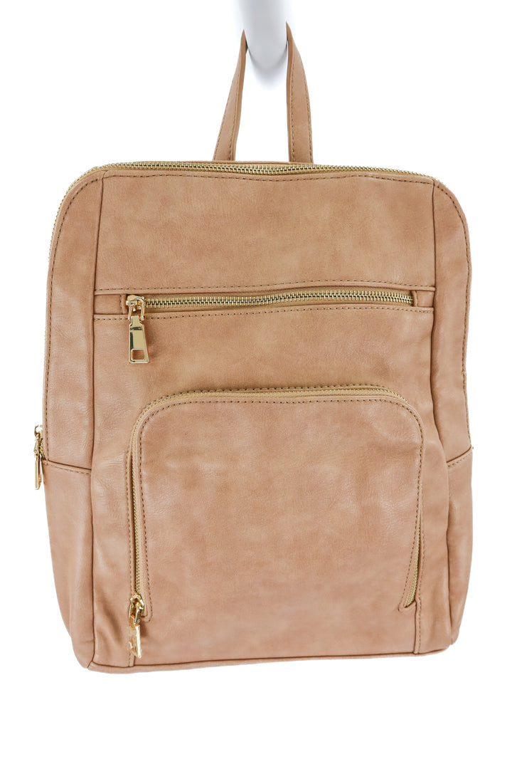 urban expressions brown vegan leather backpack