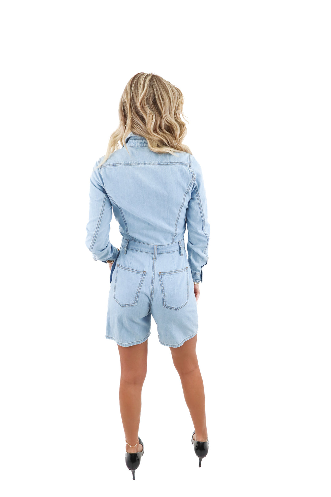 ramy brook light wash romper (23; retail $445)