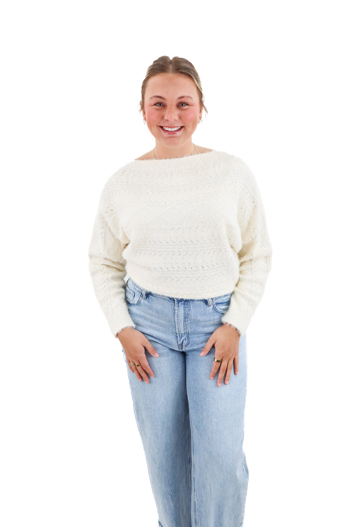 lucy paris white sweater (m retail; $65)