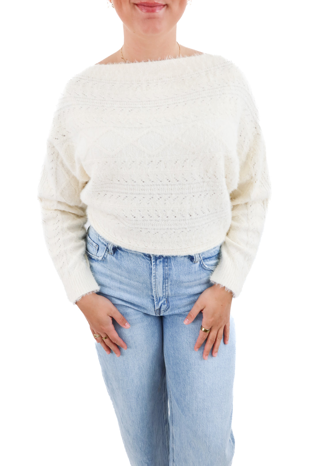lucy paris white sweater (m retail; $65)