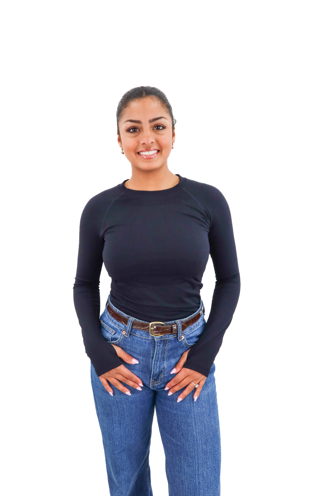 black long sleeve tech active top (m)