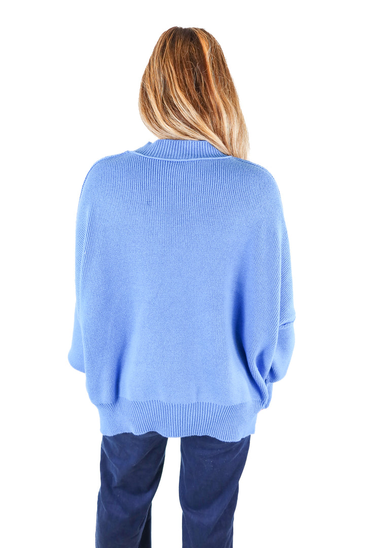 Vici bright blue knit sweater (S)