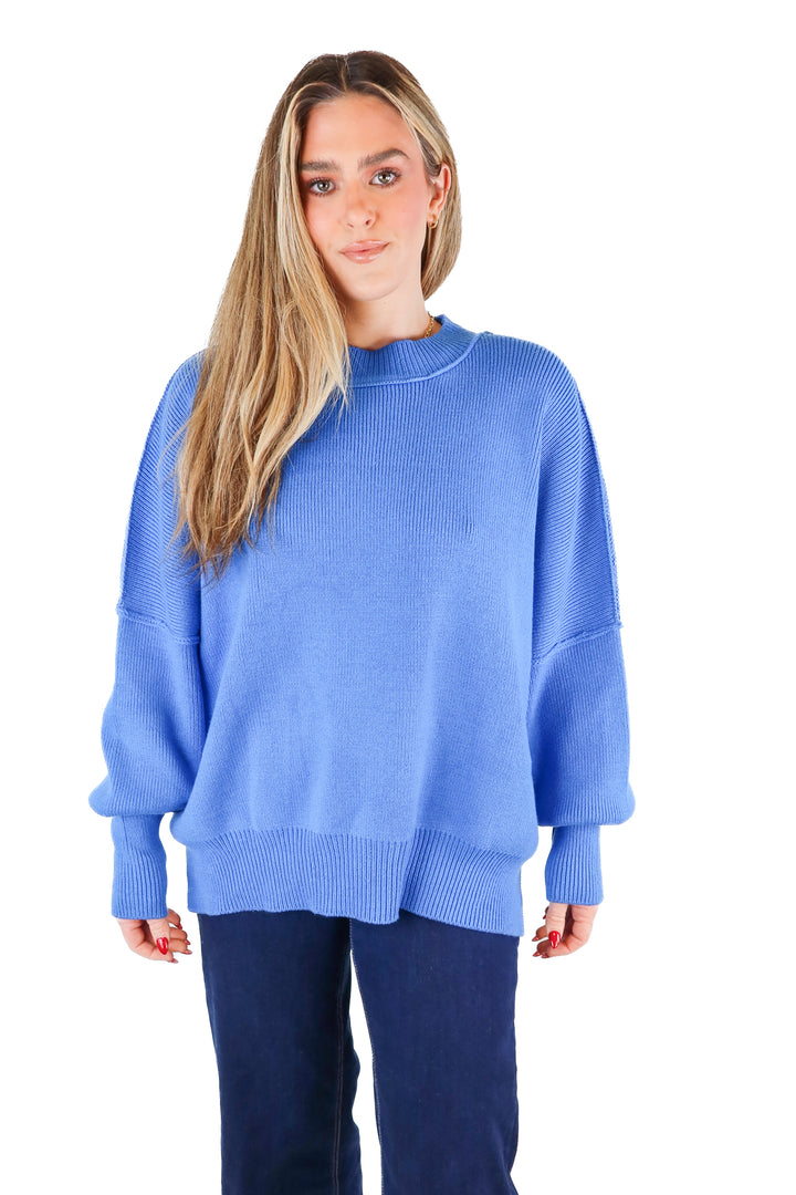 Vici bright blue knit sweater (S)