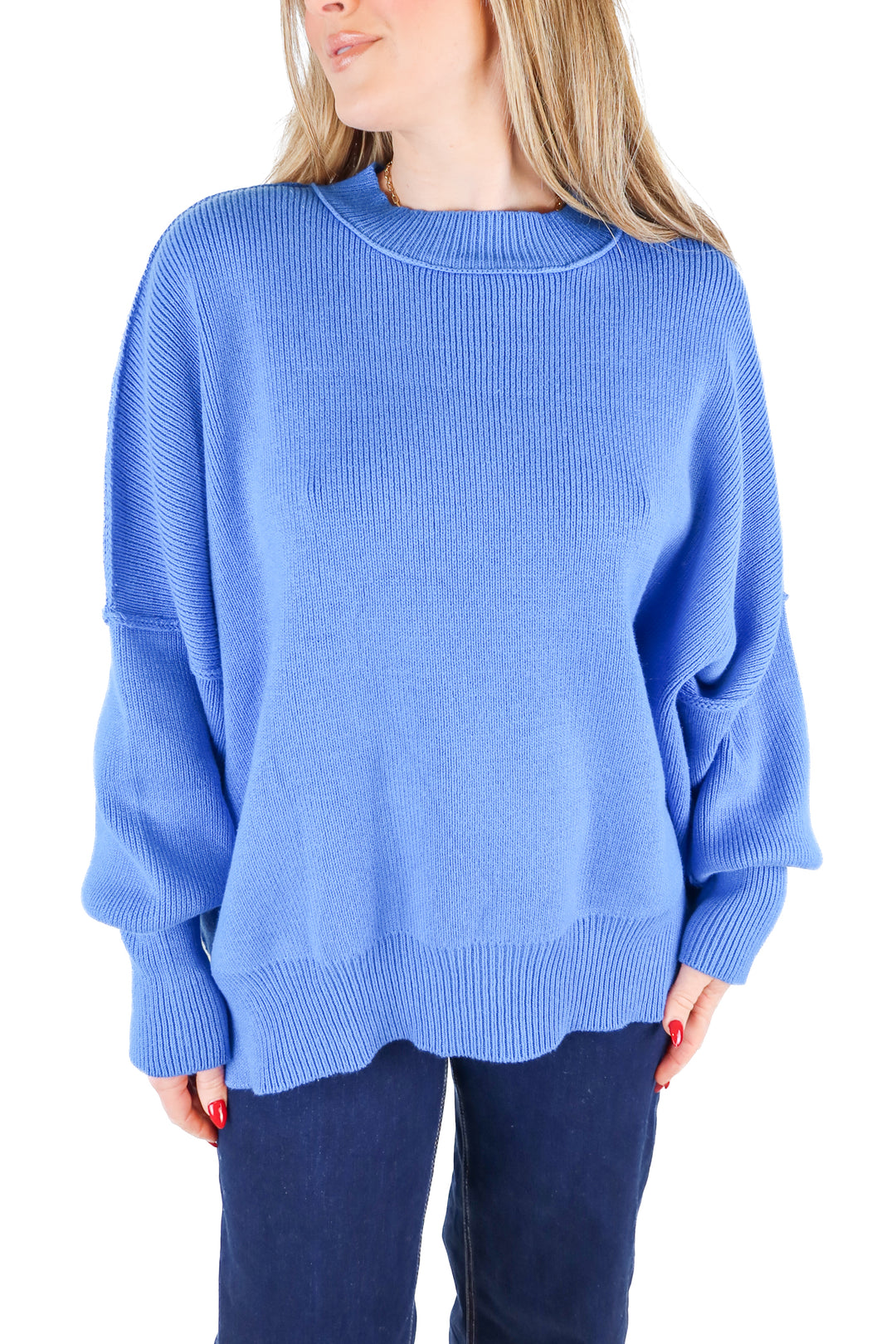 Vici bright blue knit sweater (S)