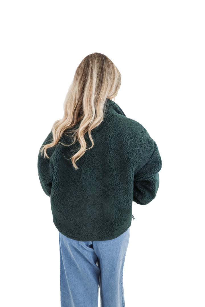 fabletics green sherpa jacket (s)