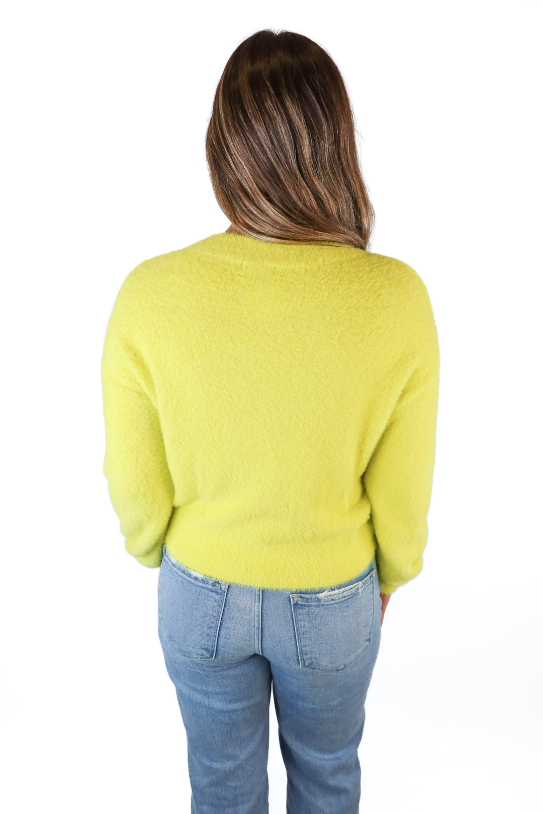 Halogen Acid Green Fuzzy Sweater (S)