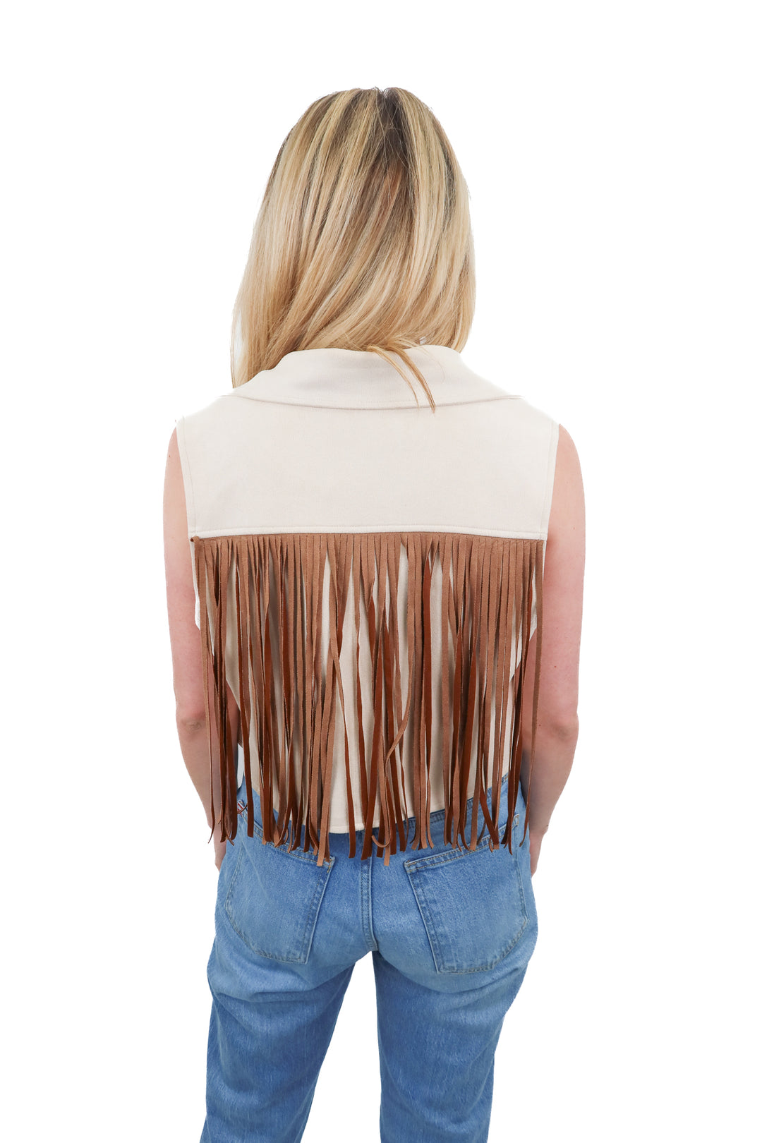 AUCTION (BID ONLY) saints & hearts suede fringe vest (s*)- ends 8/19 at 8 pm CT
