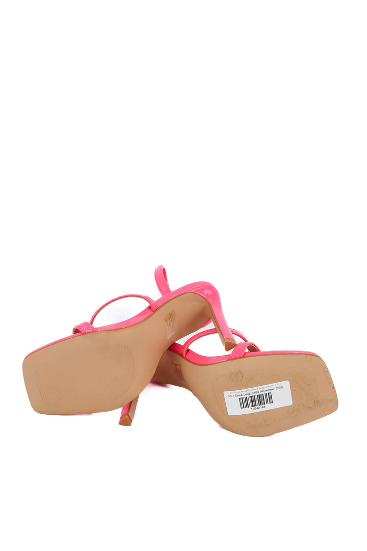 steve madden pink patent strappy heels (6.5)
