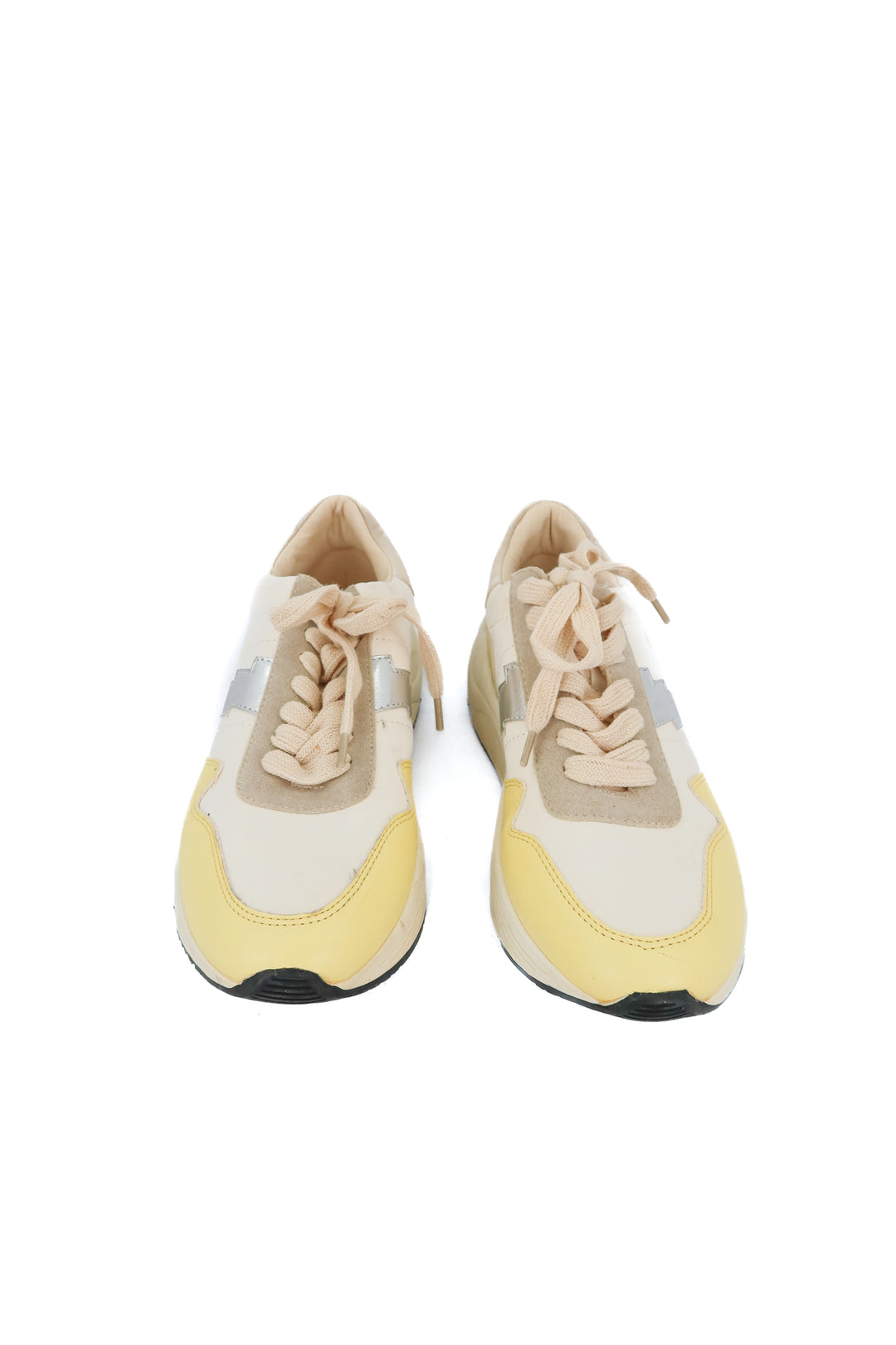 white raven yellow lighting bolt sneakers (6.5)