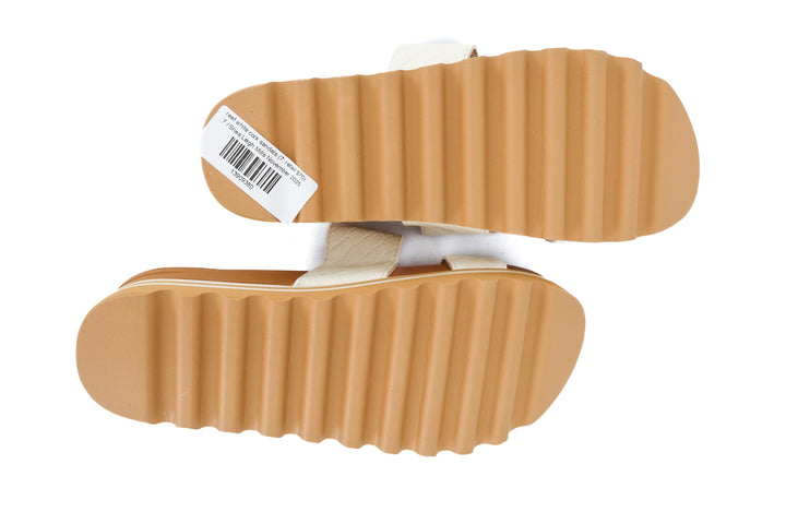 reef white cork sandals (7; retail $70)