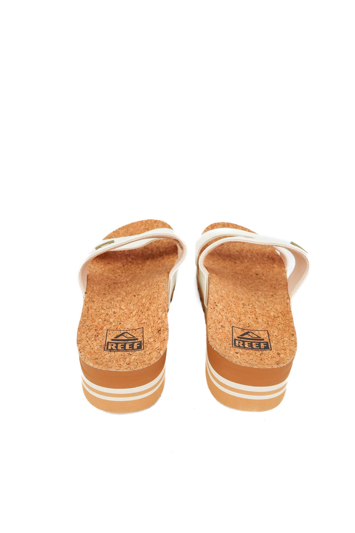reef white cork sandals (7; retail $70)