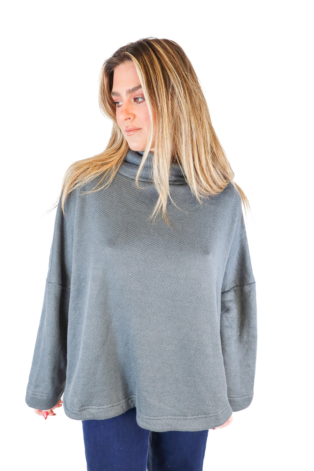 Free People blue knit backless sweater NWT (S; $128)