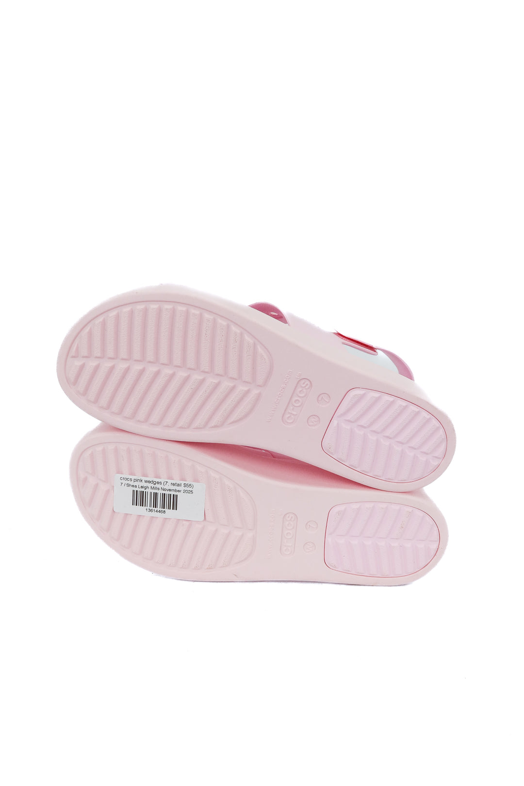 crocs pink wedges (7; retail $55)
