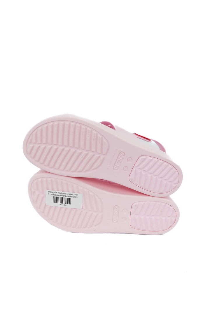 crocs pink wedges (7; retail $55)