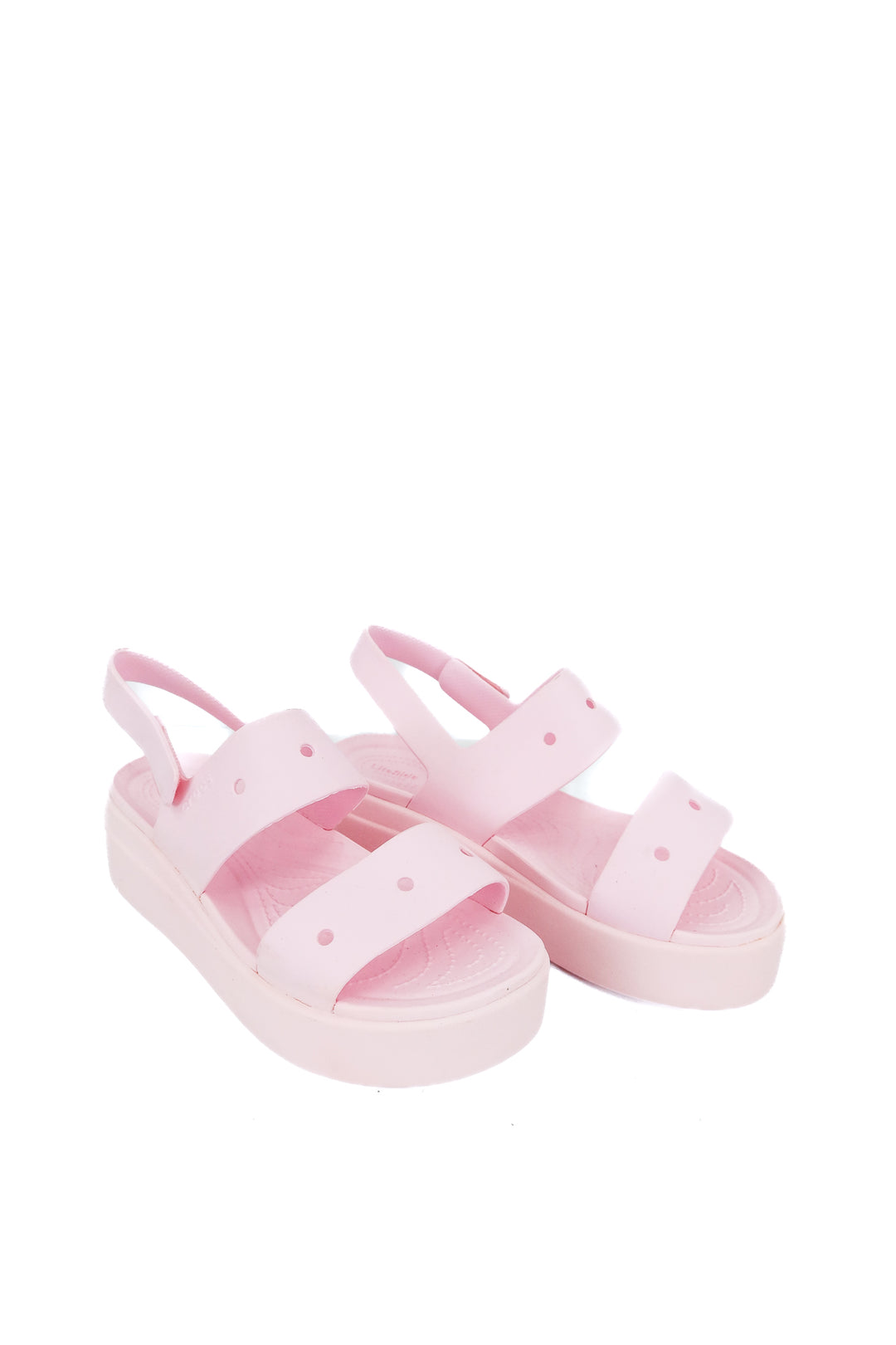 crocs pink wedges (7; retail $55)