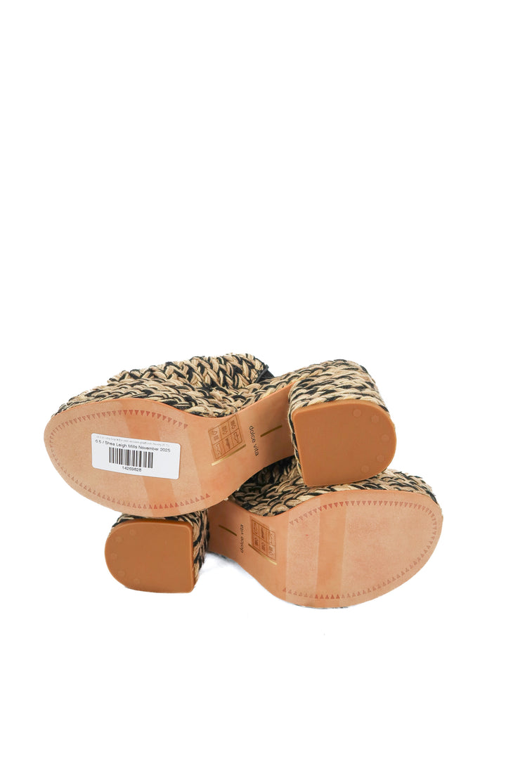 dolce vita black/brown woven platform heels (6.5)