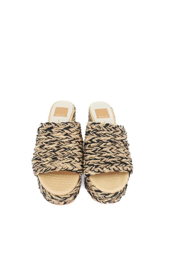 dolce vita black/brown woven platform heels (6.5)