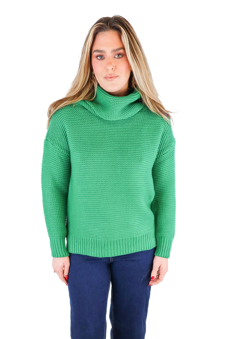 Vici green turtle neck knit sweater (S)