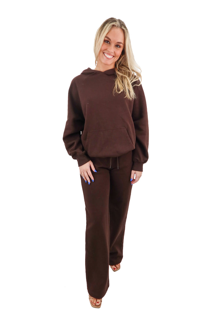 bp dark brown hoodie and lounge pant (xs)