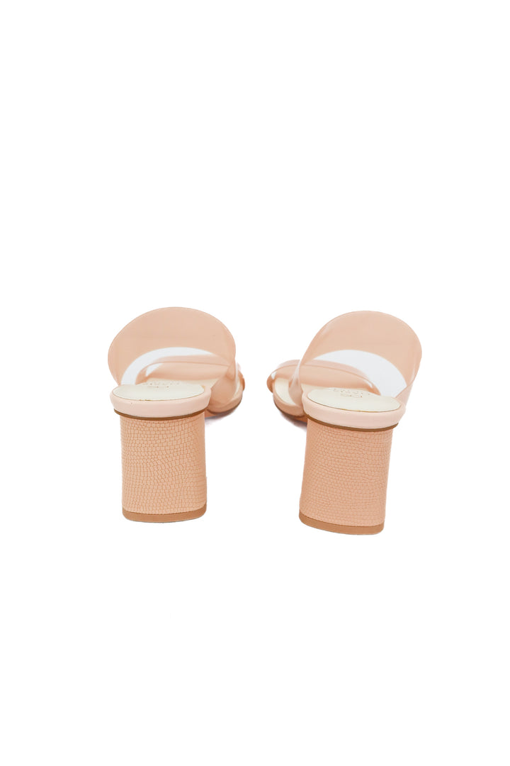 oasis society clear nude heels (7; retail $72)