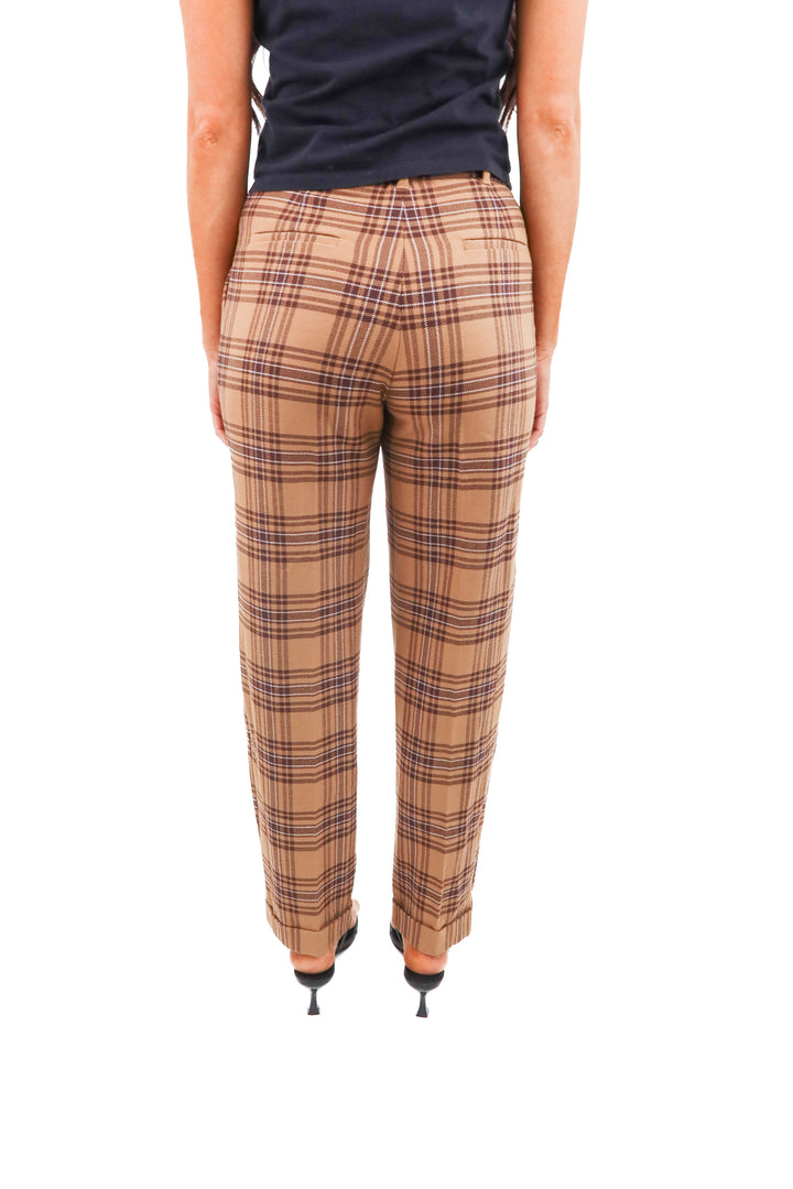 wilfred brown plaid trousers nwt (0; retail $148)